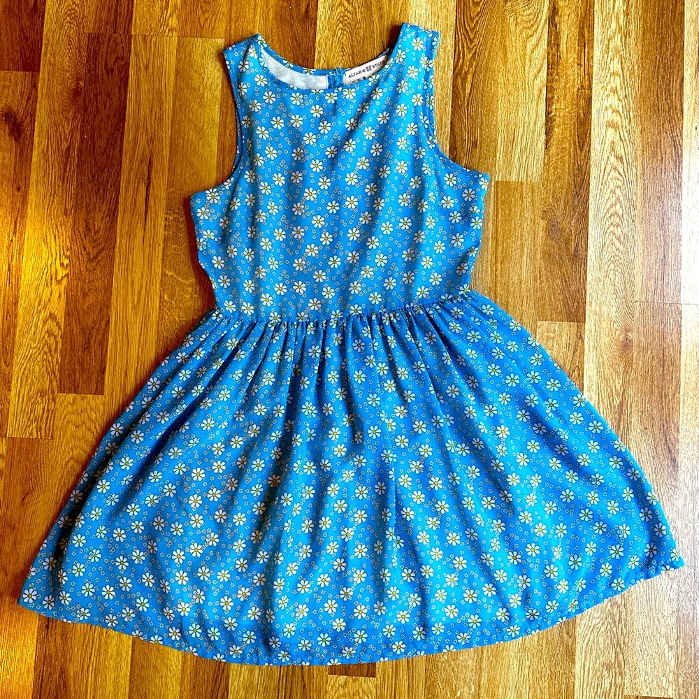 Altar’d State Light Blue Chiffon Floral Daisy Mini Dress Size Medium 8 10